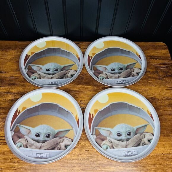 4 Star Wars  8” The Mandalorian The Child Plastic Plate Baby Yoda Zak! Designs - Picture 1 of 9